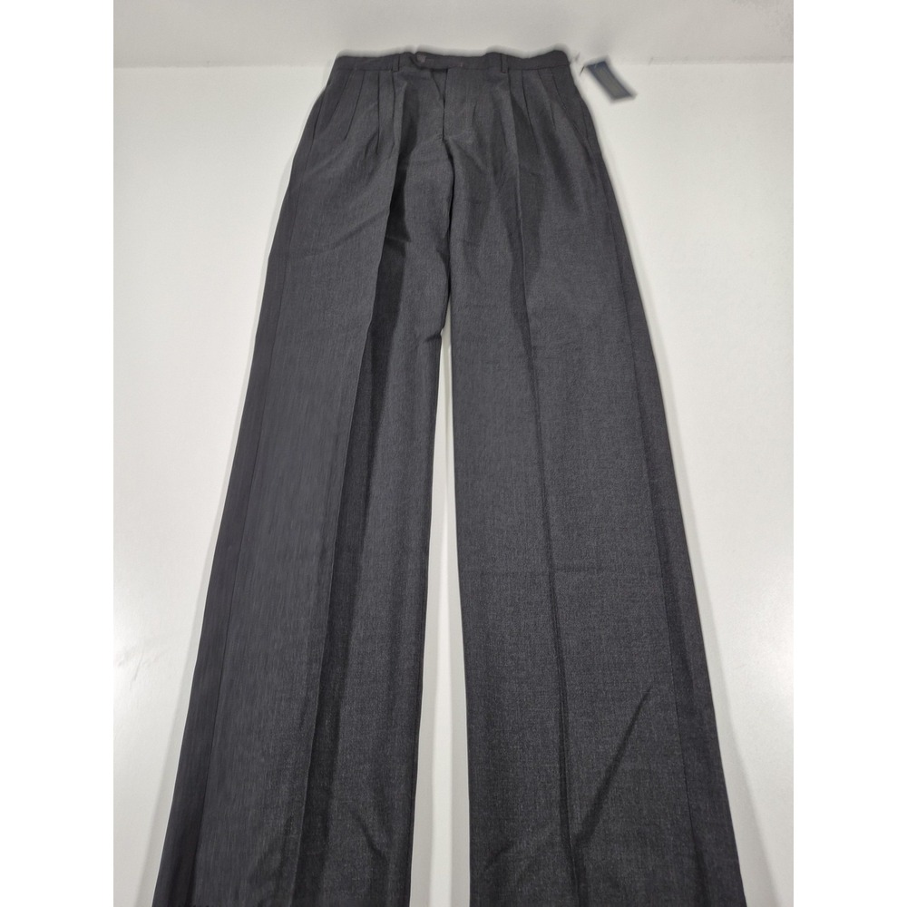 Herman Geist Dress Pants Mens 32x36 Gray Wool Pleated Classic Fit Unhemmed NWT